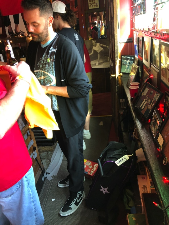 Belmo with his bowling bag